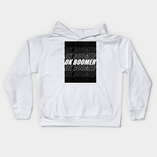 ok boomer black and white Kids Hoodie